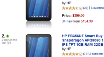 HP:n TouchPadit Amazonin myyntilistan kärjessä